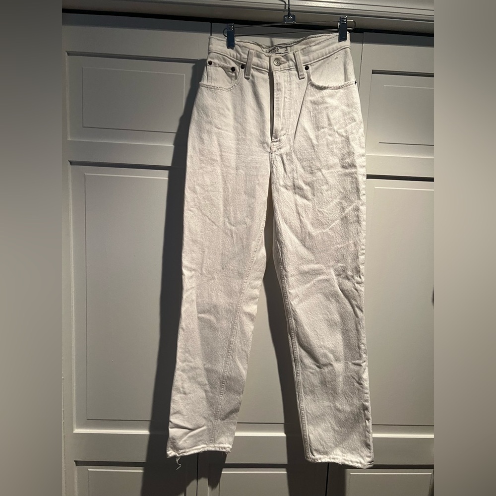 Abercrombie & Fitch Cream Ultra High Rise Jeans